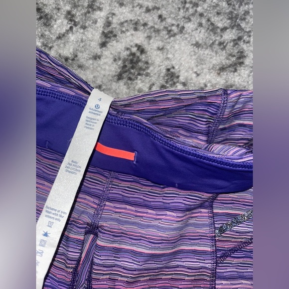 NWOT Lululemon What The Sport Short Space Dye Twist Iris Flower Pink Shell Sz: 4 - Picture 3 of 6